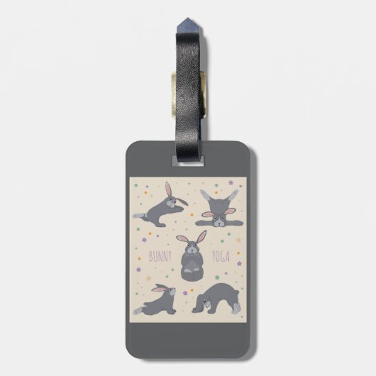 Bunny Yoga Poses Funny Rabbit ラゲッジタグ (裏面縦)