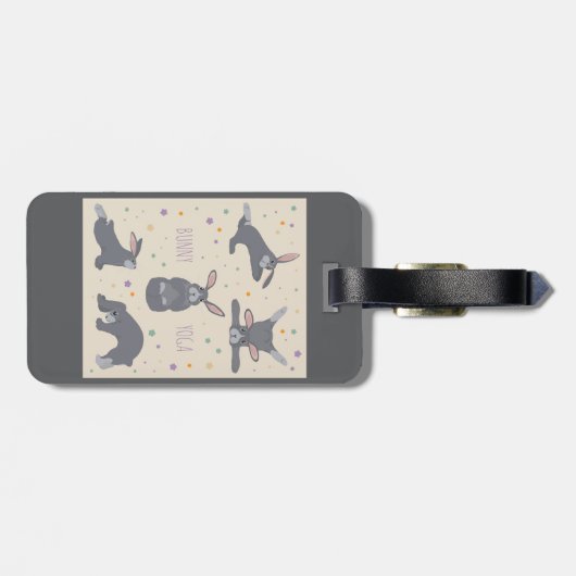 Bunny Yoga Poses Funny Rabbit ラゲッジタグ (裏面横)