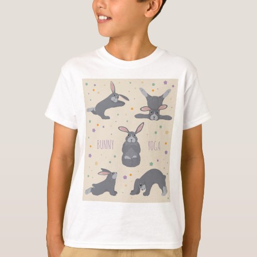 Bunny Yoga Poses Funny Rabbit Tシャツ (正面)