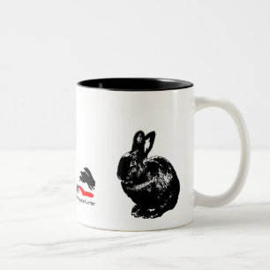 BunnyLuvの黒いウサギのマグ ツートーンマグカップ