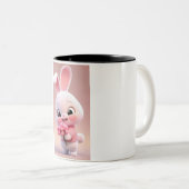 #BunnyMug #CuteCups #WhimsicalDrinkware ツートーンマグカップ (正面右)
