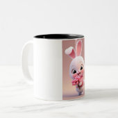 #BunnyMug #CuteCups #WhimsicalDrinkware ツートーンマグカップ (正面左)