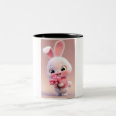 #BunnyMug #CuteCups #WhimsicalDrinkware ツートーンマグカップ (中央)