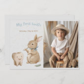 Bunny's boy First Toothパーティーフォトカード シーズンカード (正面/裏面)