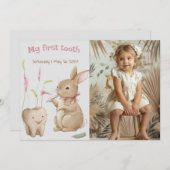 Bunny's girl First Toothパーティーフォトカード シーズンカード (正面/裏面)