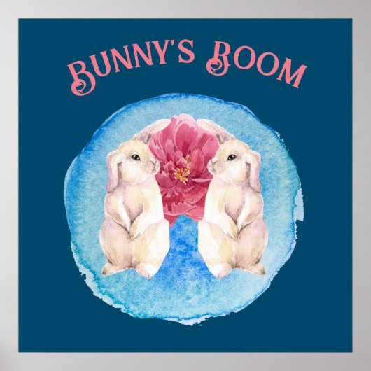Bunny's Room牡丹でカスタマイズ可能な家具 ポスター (正面)