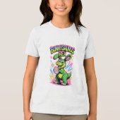Bunnysaurus Easter Dino Bunny Hybrid Kids Shirt トライブレンドＴシャツ (正面)