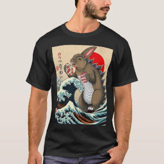 Bunnyzilla Art日本の Shirt Bunnyおもしろい Gift Tee Tシャツ