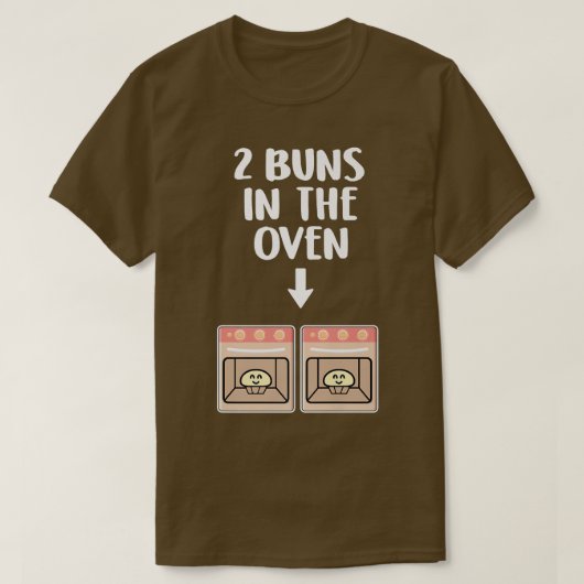 Buns In The Oven Twins Pregnancy Announcement Gend Tシャツ (デザイン正面)