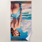 Buns Need Sun Too AI Concept Art by Xzendor7 ビーチタオル (正面)