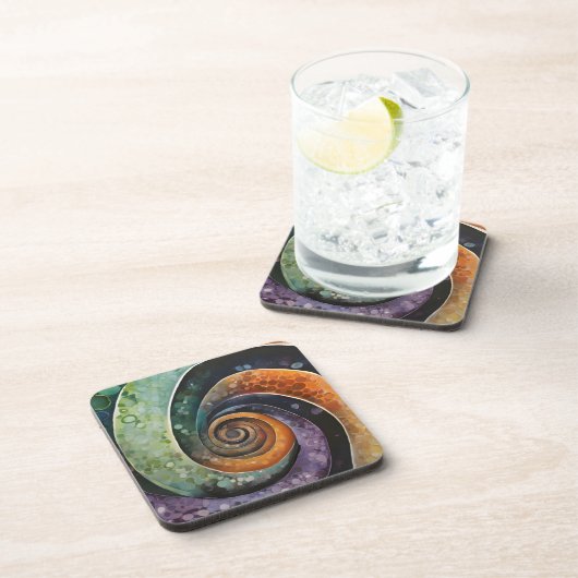 bunt und modern, design mit Spirale コースター (右側)