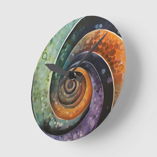 bunt und modern, design mit Spirale ラウンド壁時計 (傾斜)