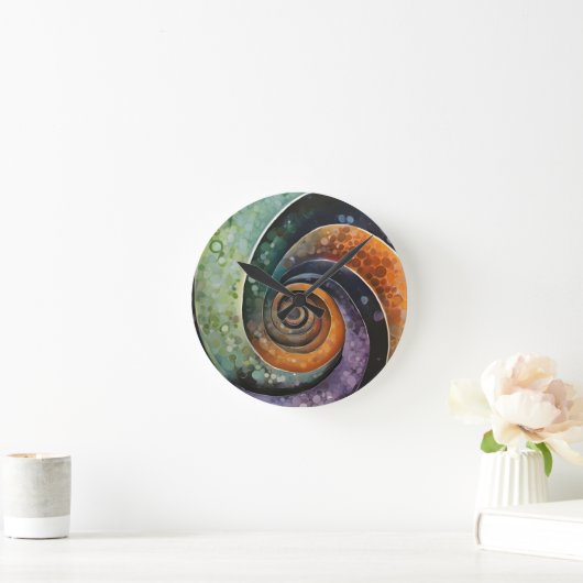 bunt und modern, design mit Spirale ラウンド壁時計 (ホーム)