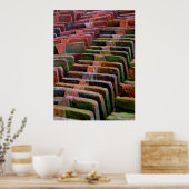 bunte alte Dachziegel gelagert, ポスター (キッチン)