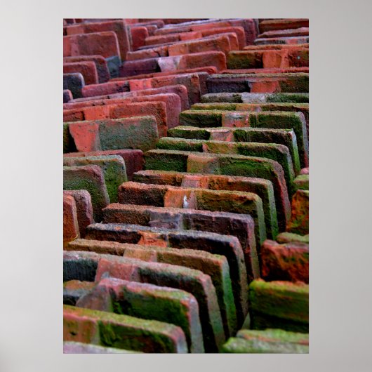 bunte alte Dachziegel gelagert, ポスター (正面)
