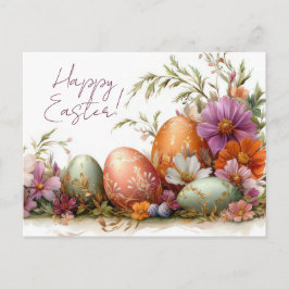 Bunte Aquarell Oster Postkarte mit Frühlingsblumen ポストカード