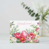 Bunte Aquarell Oster Postkarte mit Frühlingsblumen ポストカード (スタンド正面)