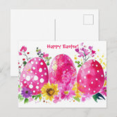 Bunte Aquarell Oster Postkarte mit Frühlingsblumen ポストカード (正面/裏面)