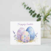 Bunte Aquarell Oster Postkarte mit Frühlingsblumen ポストカード (スタンド正面)