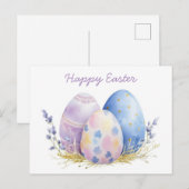 Bunte Aquarell Oster Postkarte mit Frühlingsblumen ポストカード (正面/裏面)