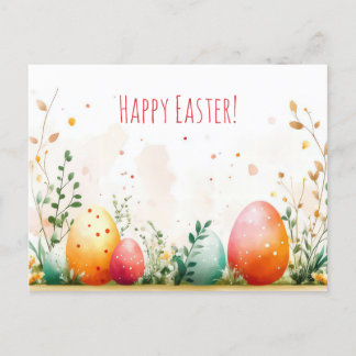 Bunte Aquarell Oster Postkarte mit Frühlingsblumen ポストカード