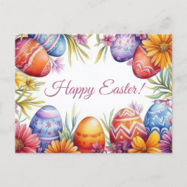 Bunte Aquarell Oster Postkarte mit Ostereiern ポストカード