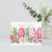 Bunte Aquarell Oster Postkarte mit Ostereiern ポストカード (スタンド正面)