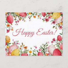 Bunte Aquarell Oster Postkarte mit Ostereiern ポストカード