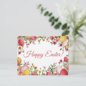 Bunte Aquarell Oster Postkarte mit Ostereiern ポストカード (スタンド正面)