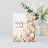 Bunte Aquarell Oster Postkarte mit Ostereiern ポストカード (スタンド正面)