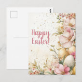 Bunte Aquarell Oster Postkarte mit Ostereiern ポストカード (正面/裏面)