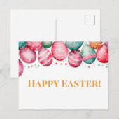 Bunte Aquarell Oster Postkarte mit Ostereiern ポストカード (正面/裏面)