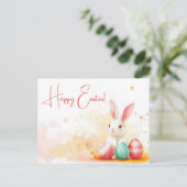 Bunte Aquarell Oster Postkarte mit Ostereiern ポストカード (スタンド正面)
