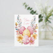 Bunte Aquarell Oster Postkarte mit Ostereiern ポストカード (スタンド正面)