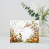 Bunte Aquarell Oster Postkarte mit Ostereiern ポストカード (スタンド正面)