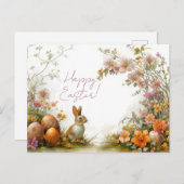 Bunte Aquarell Oster Postkarte mit Ostereiern ポストカード (正面/裏面)