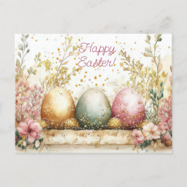 Bunte Aquarell Oster Postkarte mit Ostereiern ポストカード