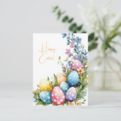 Bunte Aquarell Oster Postkarte mit Ostereiern ポストカード (スタンド正面)