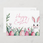 Bunte Aquarell Oster Postkarte mit Ostereiern ポストカード (正面/裏面)