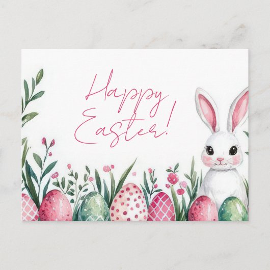 Bunte Aquarell Oster Postkarte mit Ostereiern ポストカード (正面)