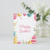 Bunte Aquarell Oster Postkarte mit Ostereiern ポストカード (スタンド正面)