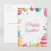Bunte Aquarell Oster Postkarte mit Ostereiern ポストカード (正面/裏面)