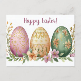 Bunte Aquarell Oster Postkarte mit Ostereiern ポストカード
