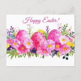 Bunte Aquarell Oster Postkarte mit Ostereiern ポストカード