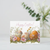 Bunte Aquarell Oster Postkarte mit Ostereiern ポストカード (スタンド正面)