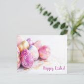 Bunte Aquarell Oster Postkarte mit Ostereiern ポストカード (スタンド正面)