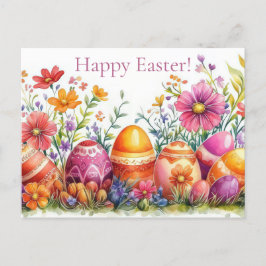 Bunte Aquarell Oster Postkarte mit Ostereiern ポストカード