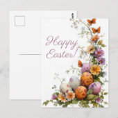 Bunte Aquarell Oster Postkarte mit Ostereiern ポストカード (正面/裏面)