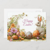 Bunte Aquarell Oster Postkarte mit Ostereiern ポストカード (正面/裏面)