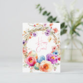 Bunte Aquarell Oster Postkarte mit Ostereiern ポストカード (スタンド正面)
